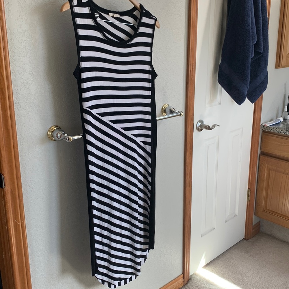 Mystree Black and White Striped Dress